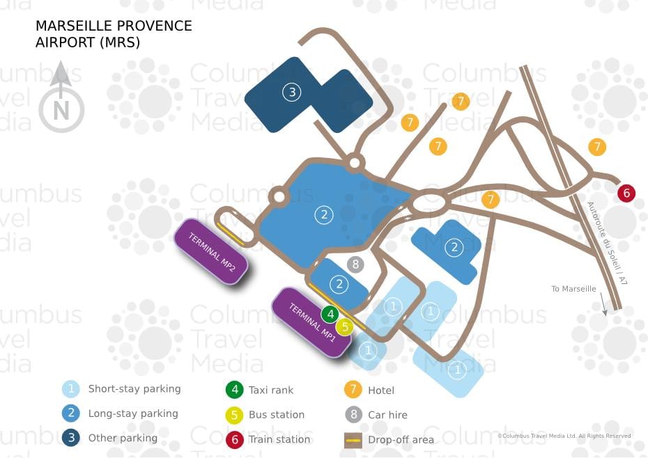 Marseille tèminal ayewopò kat jeyografik