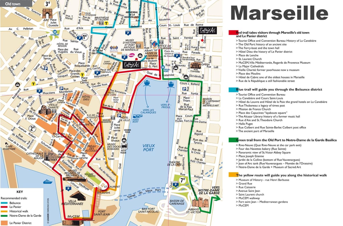 kat jeyografik la touris nan Marseille an frans