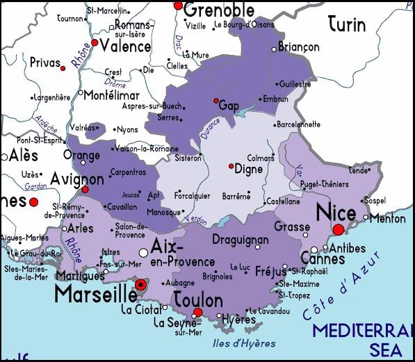 kat jeyografik nan Marseille rejyon
