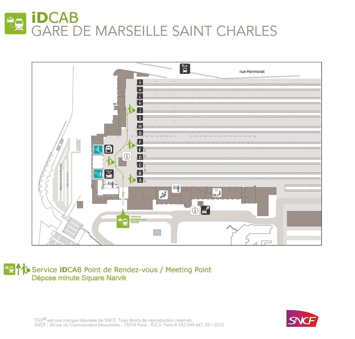 kat jeyografik nan Marseille st charles estasyon tren a
