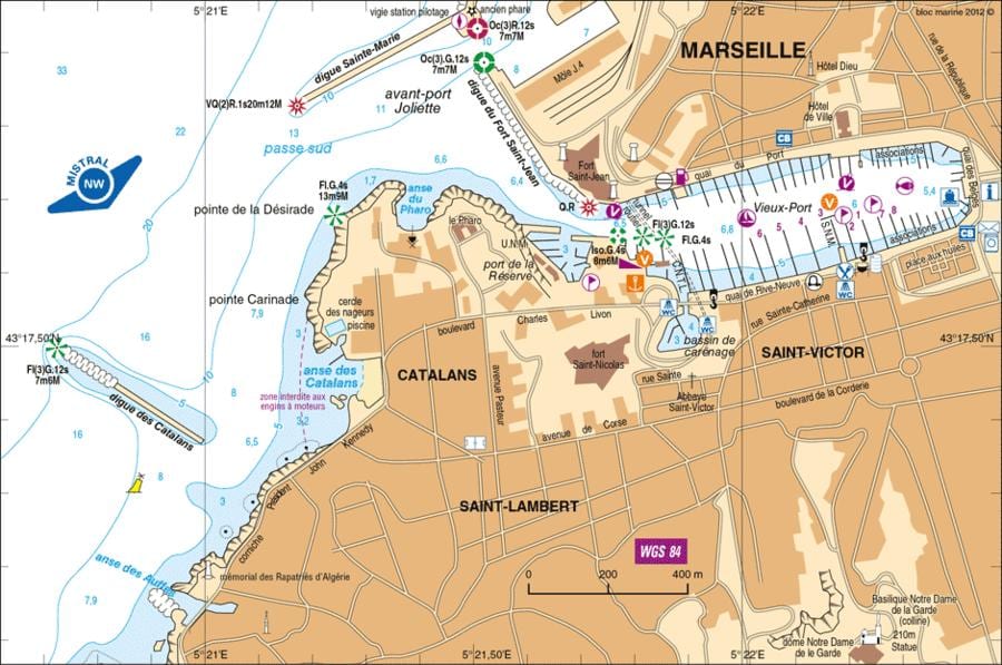 kat jeyografik nan Marseille tèminal kwazyè