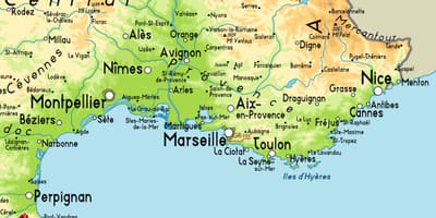 Kat jeyografik nan Marseille ak nan zòn ki antoure